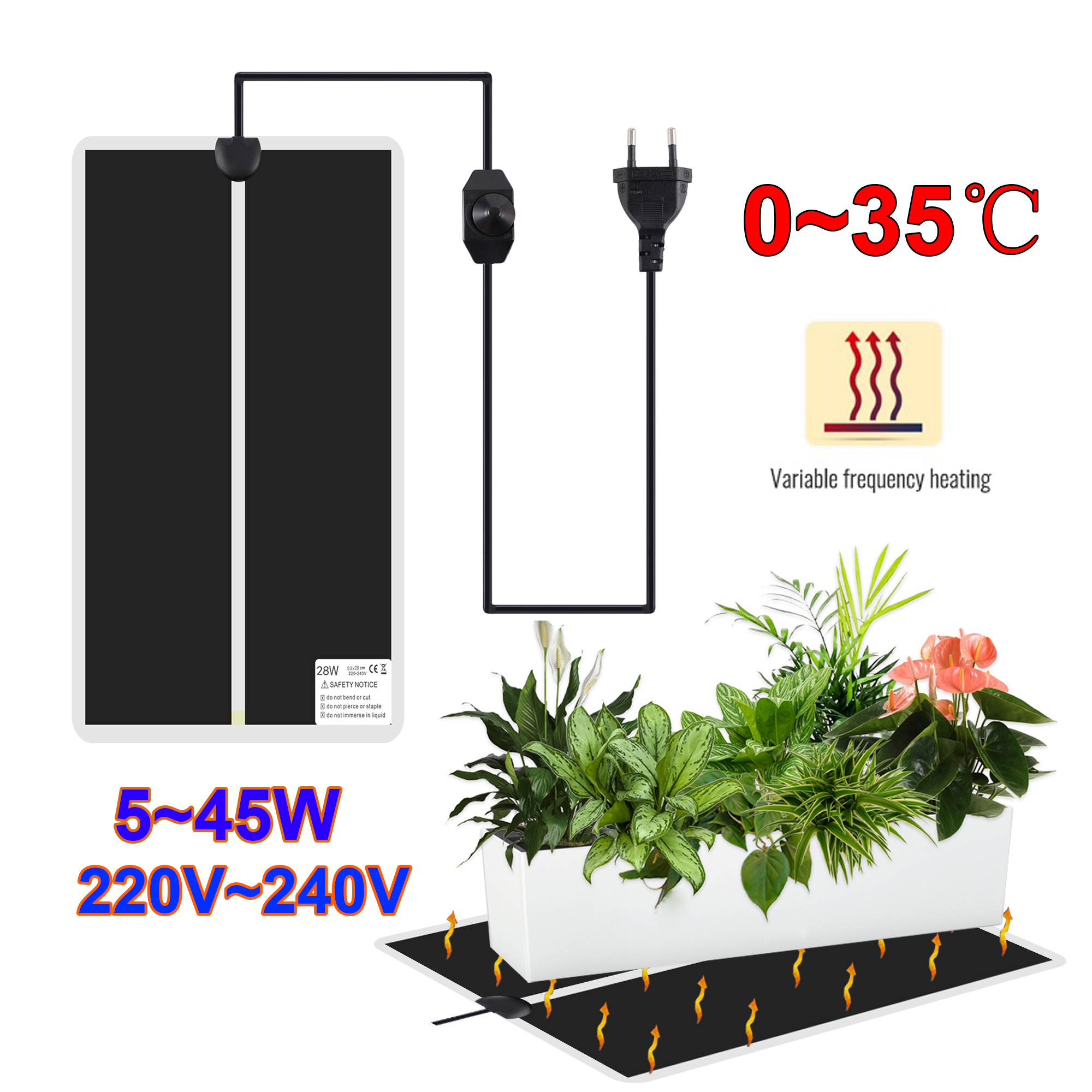5~45W Seedling Heat Mat 220V~2 - Seedling Heat Mat 评论和价格